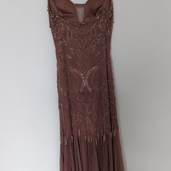 Vintage Sue Wong Mauve Beaded Formal Dress - Picture 7 of 7